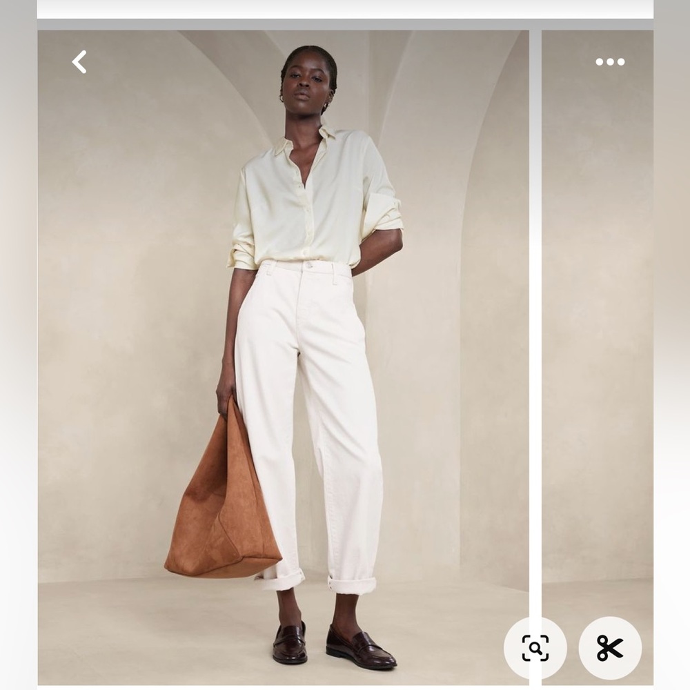 Classic equipment white silk shirt top